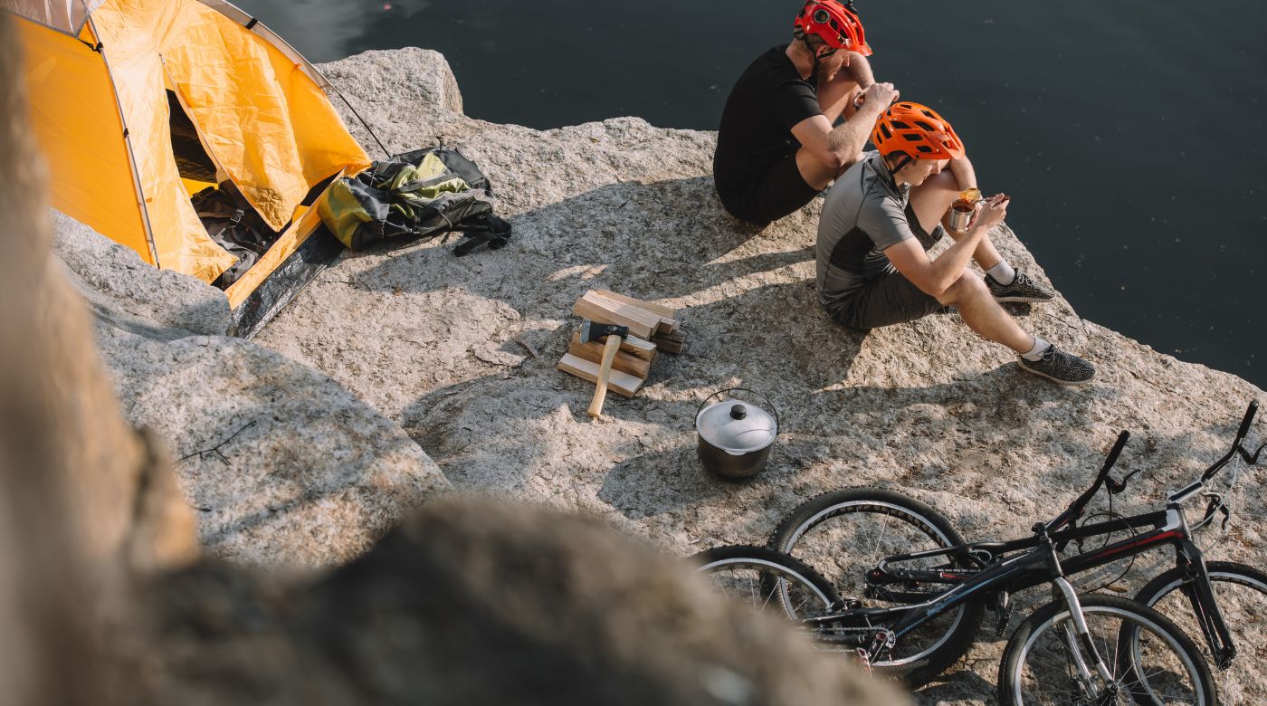 high angle active bikers