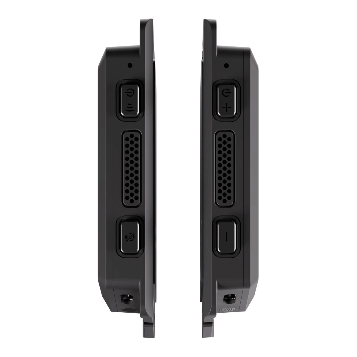 Two black Cardo Sync units side views