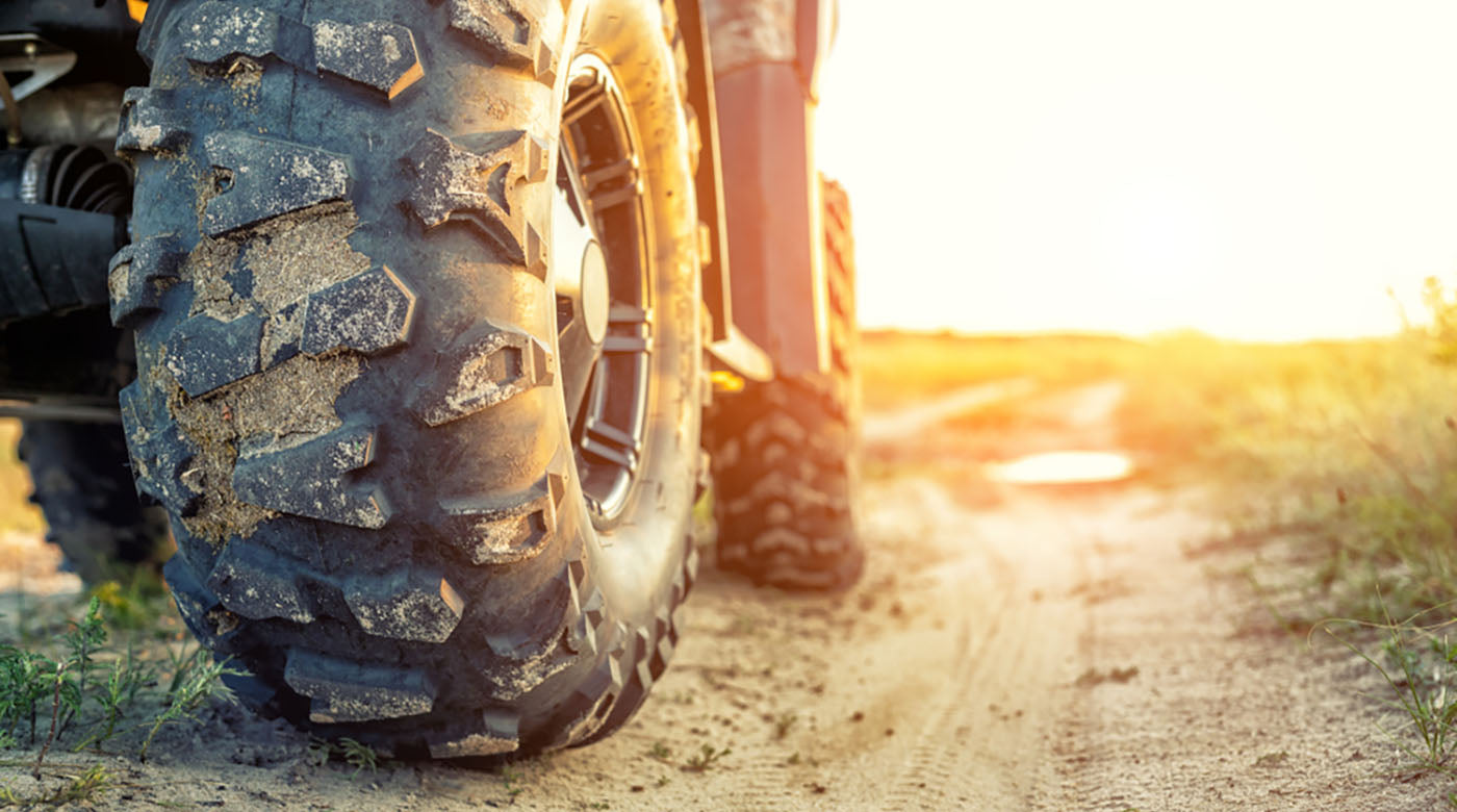 close tire view atv quad