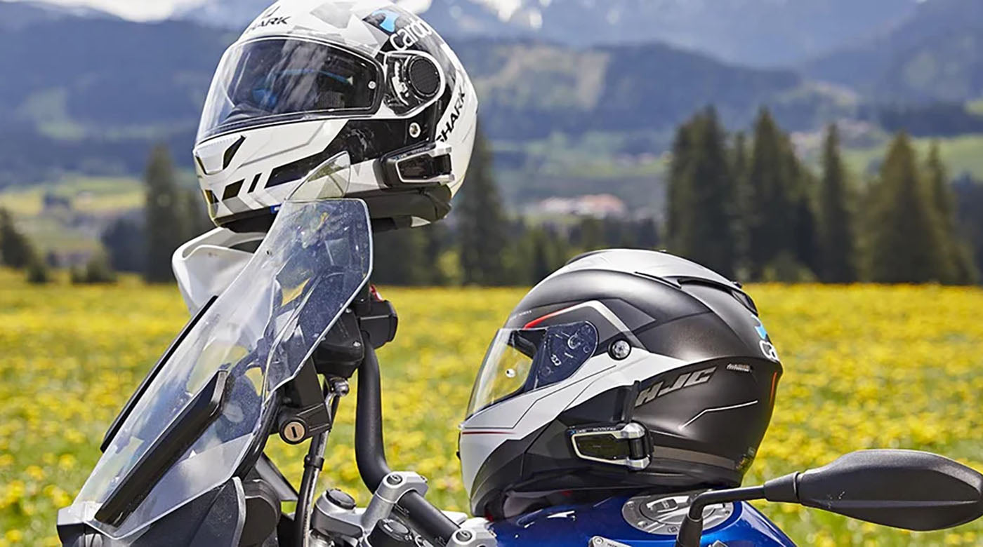 pair of bike helmets outdoors