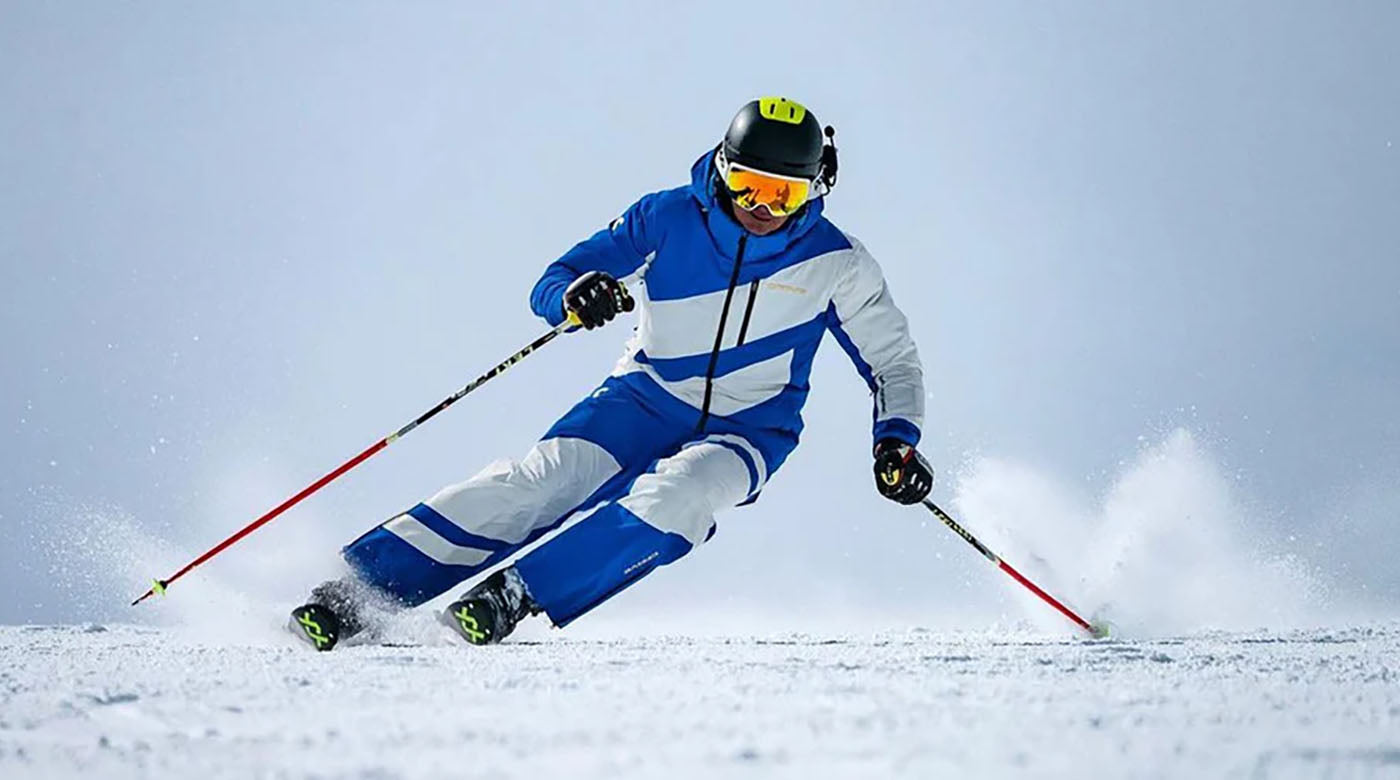 portrait of person skiing