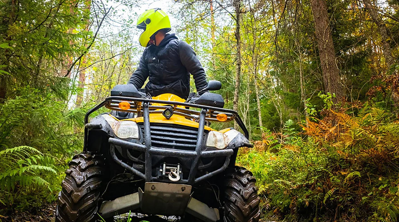 riding an atv