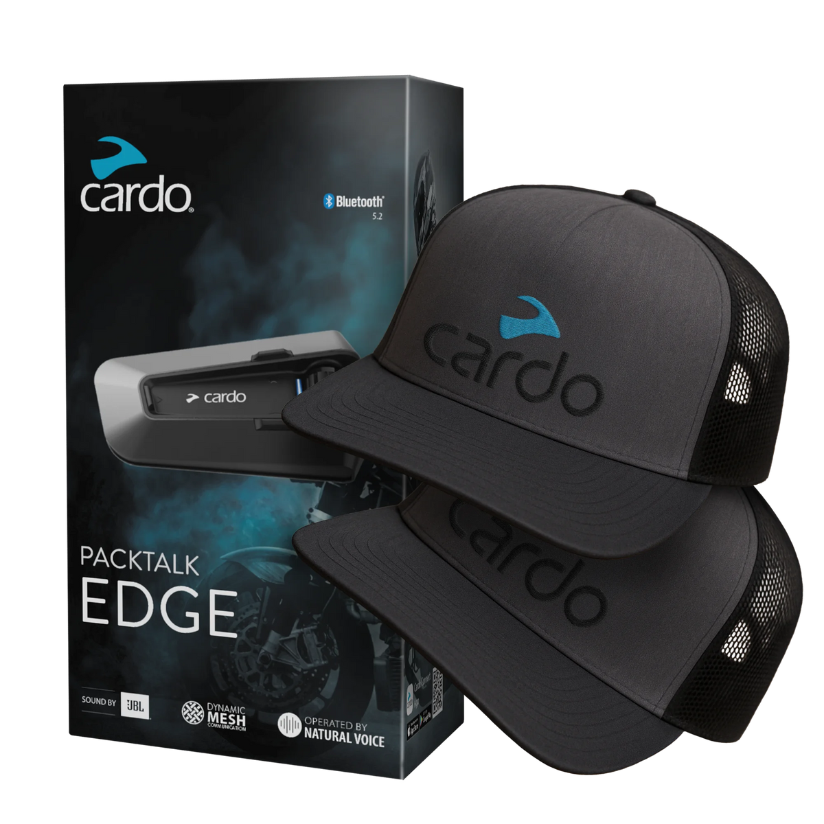 Packtalk Edge + 2 Cardo Caps Bundle | Cardo Systems Packtalk Edge + 2 Cardo Caps Bundle | Cardo Systems