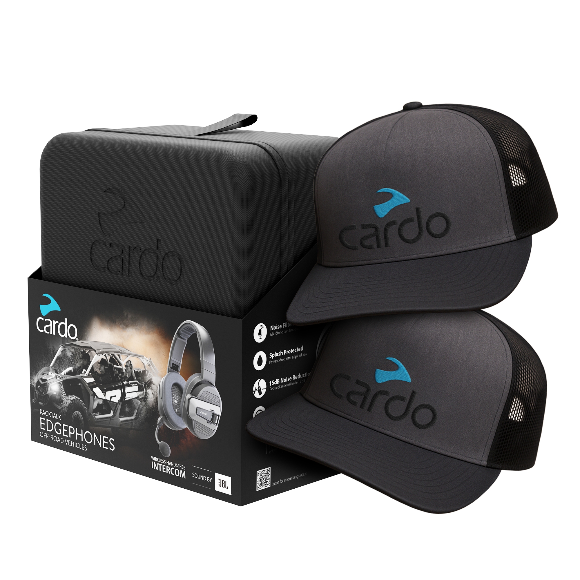 Packtalk Edgephones ORV DUO + 2 Hats Bundle